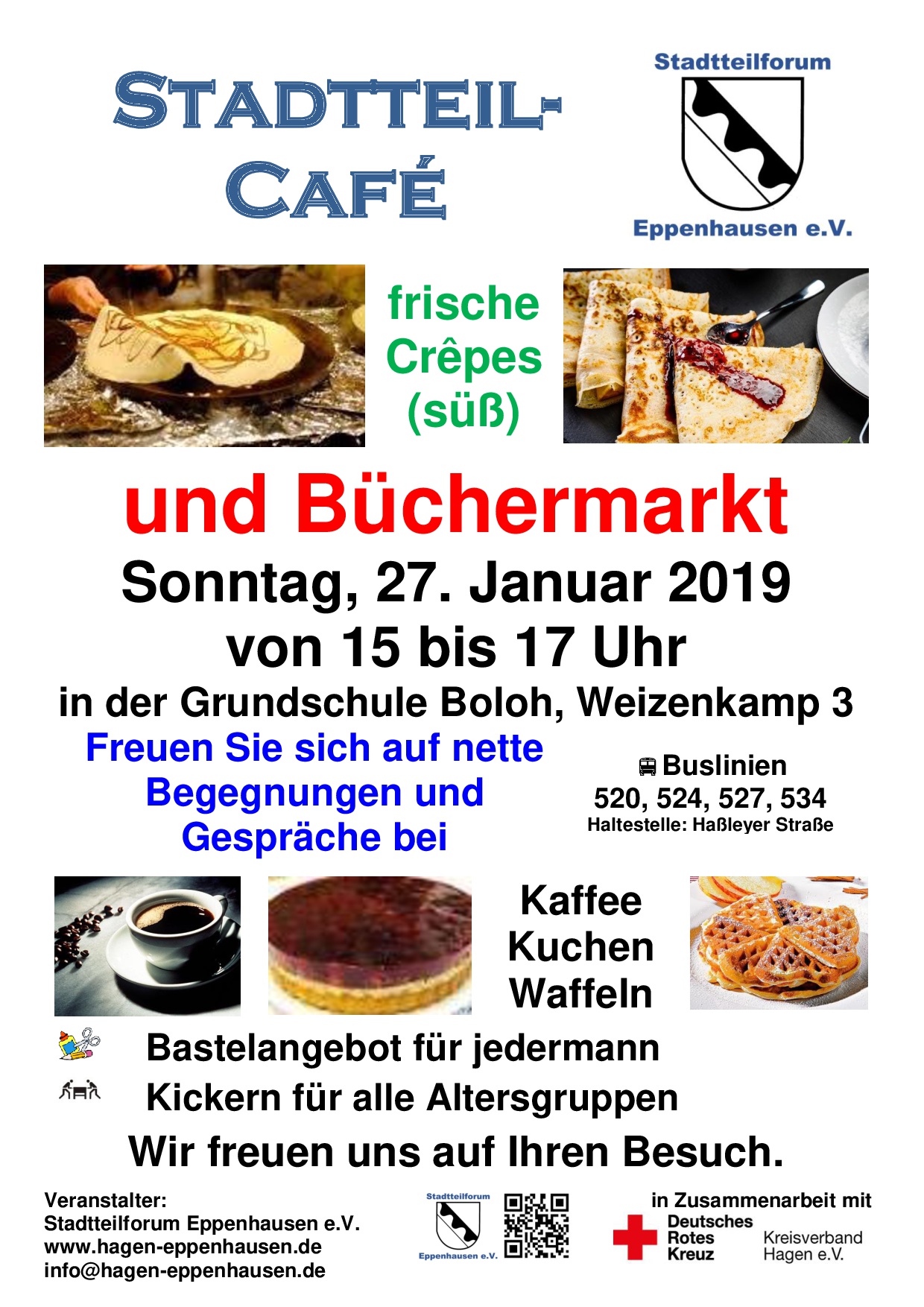 Stadtteil-Café in Eppenhausen - Frische Crêpes und Büchermarkt für die ganze Familie