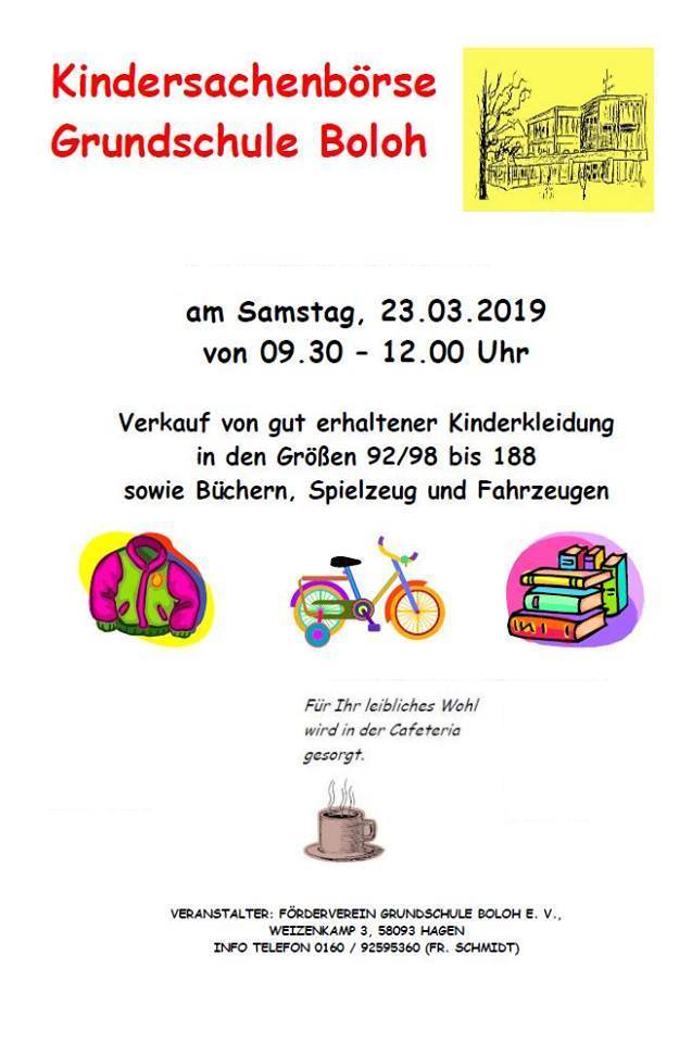 Kindersachenbörse - Frühling - Grundschule Boloh