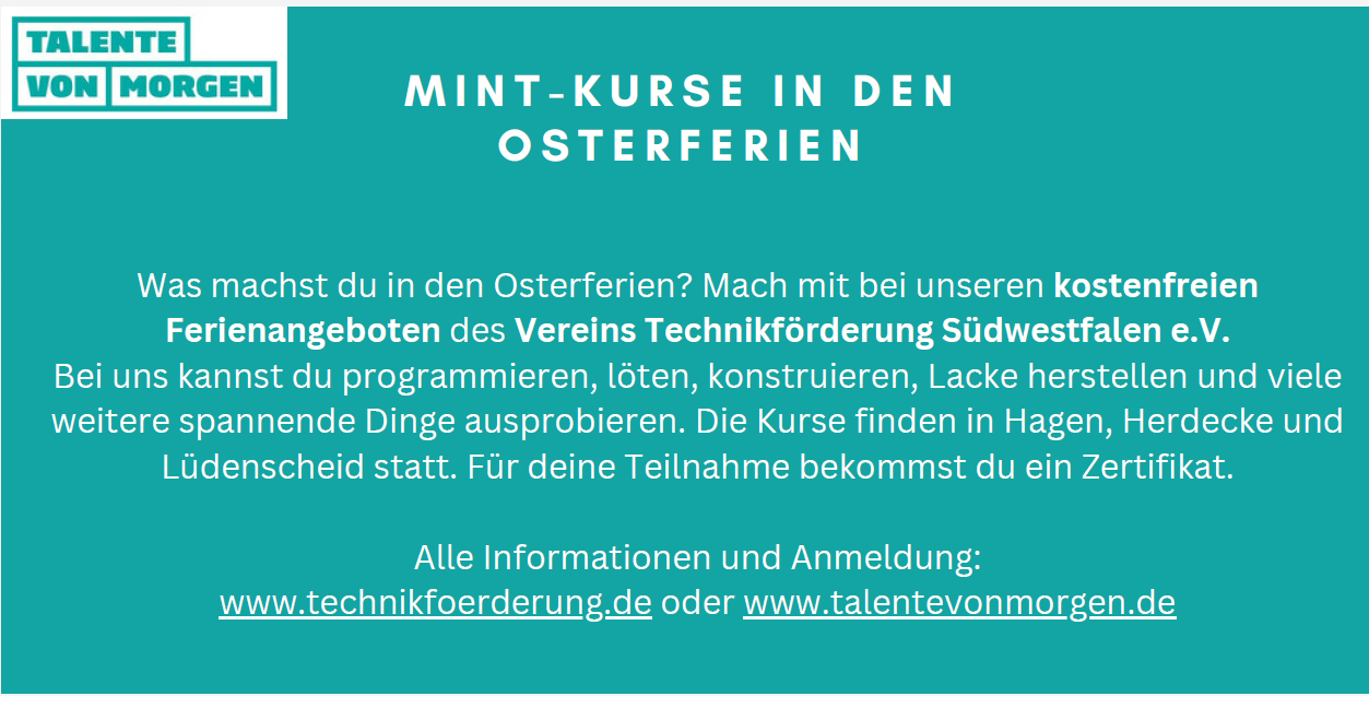 MINT - Kurse in den Osterferien - Der Weg zur elektronischen Prothese