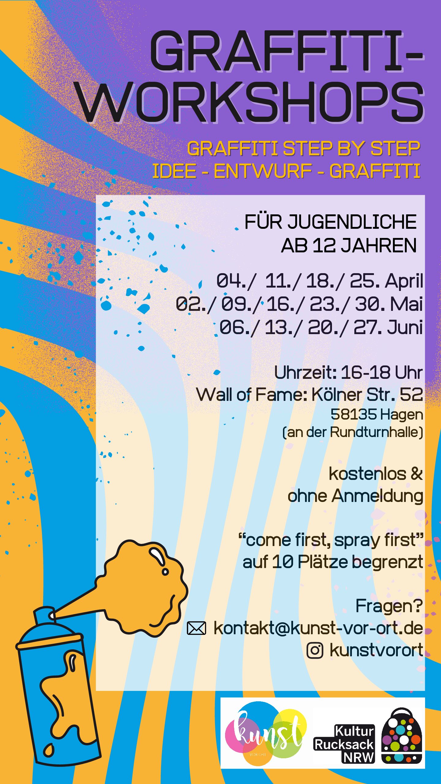 Graffiti-Workshop mit Kunst vor Ort (ab 12 J.)