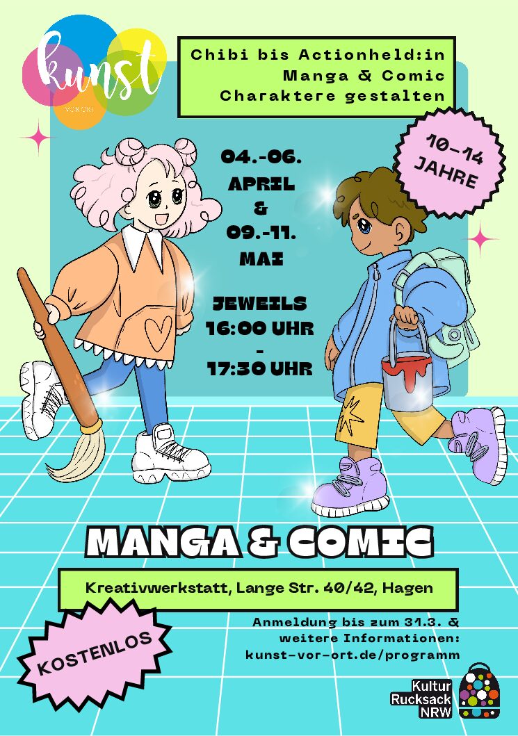 Chibi bis Actionheld:in - Manga & Comic Charaktere gestalten ✨🧚♂️🖍️ (10-14 J.)