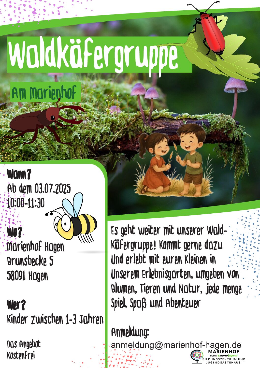 Waldkäfergruppe Marienhof in Hagen (1-3 J.)